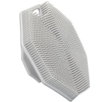 Image of Alyvisun Silicone Body Scrubber with Hook and Suction, Handheld Shower Bath Brush for [Gently Exfoliate &amp; Massage], Cleansing All Skin Type (Gray)
