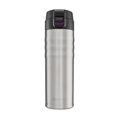Image of Kyocera MB 17F SS Ceramic Coated Travel Mug with Twist Top, Stainless Steel, 500ml