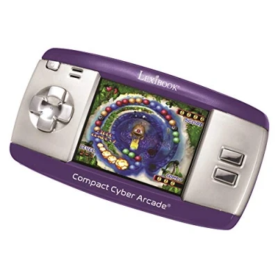 Image of LEXIBOOK Compact Cyber Arcade Portable Gaming Console, 250 Games, LCD, Purple, JL2375PR