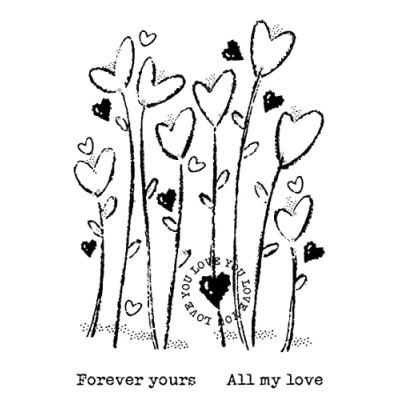 Image of Woodware Francoise Collection Clear Magic Wild Hearts Stamp Set, A6 Transparent FRS892