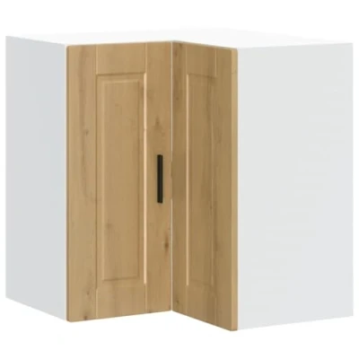 Image of vidaXL Porto Kitchen Wall Corner Cabinet Engineered Wood, Artisan Oak, 57x57x60 cm Space Saving Storage Unit for Essentials