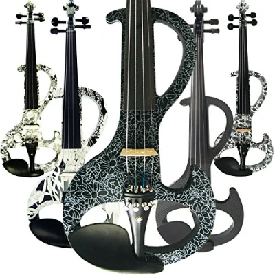 Image of Aliyes Handmade Professional Silent Electric Violin 4/4 Full Size Solid Wood Student For Beginner Kit String,Shoulder Rest,Rosin 1306