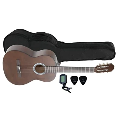 Image of PURE GEWA Concert guitar BASIC SET 4/4 walnut color, incl. bag, clip tuner and 2 picks