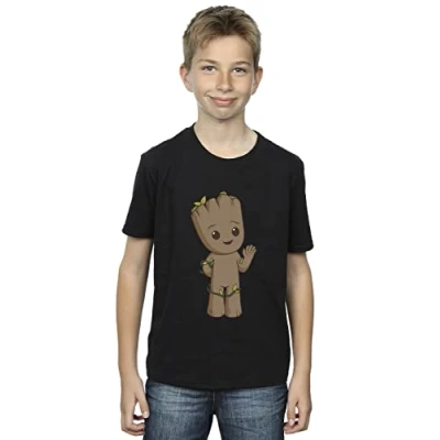 Image of Marvel Boys I Am Groot Cute T Shirt Black 3 4 Years