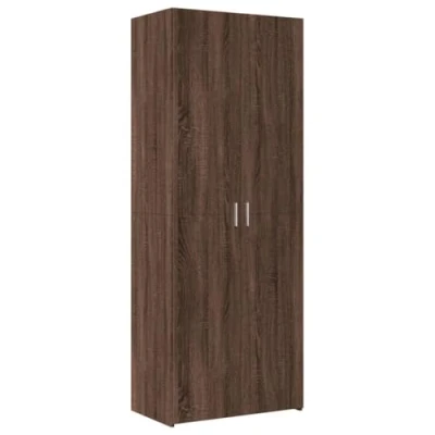Image of vidaXL Highboard Brown Oak 70x42.5x185 cm Engineered Wood Ample Storage, Modern Style, Ideal for Multiple Rooms