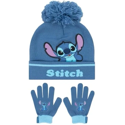 Image of Disney Stitch Hat and Gloves Lilo Winter Set Girls for One Size Blue