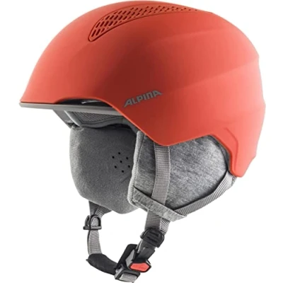 Image of ALPINA Unisex Children, GRAND JR ski helmet, pumpkin orange matt, 54 57 cm