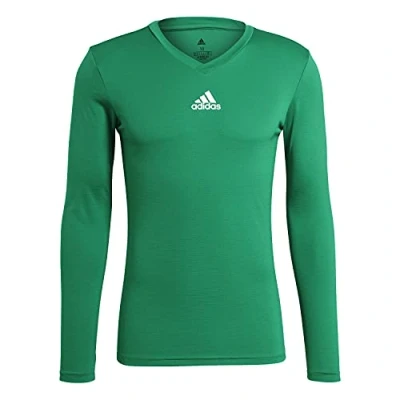 Image of adidas Men&#039;s Team Base Tee JERSEY LONG SLEEVE , Green, L UK