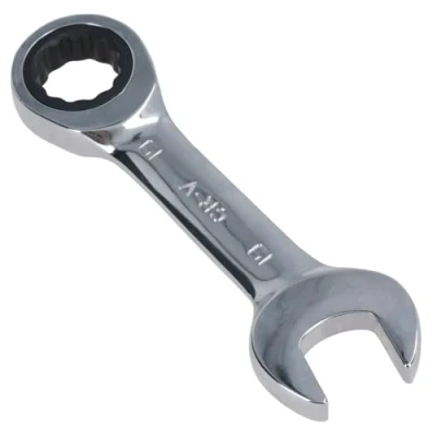Image of AB Tools US Pro 19mm Stubby Ratchet Combination Spanner Metric Wrench 72 Teeth SPN12