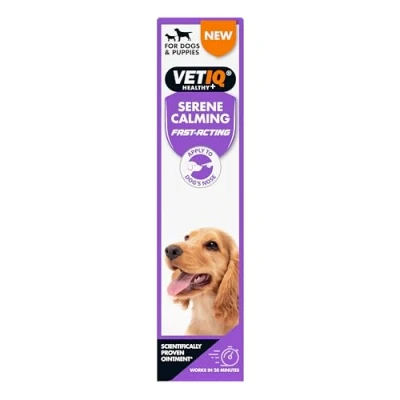 Image of VETIQ Serene Calming Ointment For Dogs &amp; Puppies, Fast Acting Natural Anxiety Relief, Simple Application to Nose, Fireworks, Thunderstorms and Travel, 50g