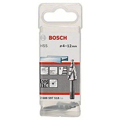Image of Bosch 2608597518 4 12/6/65 mm HSS TiN Step Drill Bit