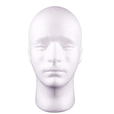 Image of Gemini_mall® Man Styrofoam Head Mask Stand Model Display Wig Hats Holder Foam Mannequin White