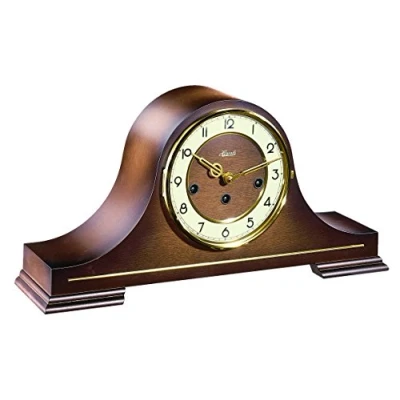 Image of Hermle Tambour Mechanical Mantle Clock in Walnut and Westminster Chime 21092 030340