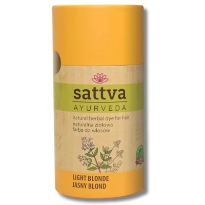Image of Sattva Natural Hair Color Henna for Allergies Organic Plant Based Dye Color, Volume and Shine Double Portion ECOCERT (Light Blond, 150)