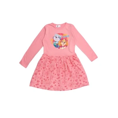 Image of Paw Patrol Dress for Girls Skye &amp; Everest Mesh Skirt Long Sleeve Pink (DE/NL/SE/PL, Numerical, 110, 116, Regular, Pink)