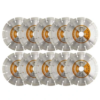 Image of Power Saw Segmented Diamond Blades,BGTEC 10pcs 150mm General Purpose Dry or Wet Cutting Disc for Concrete Stone Brick Masonry