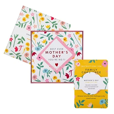 Image of Hallmark Mothers Day Card for Mum Flower Design with Game &amp; Gift Box