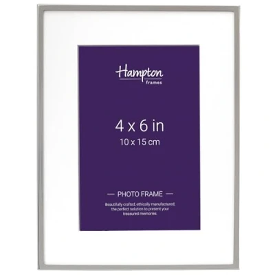 Image of Hampton Frames MAYFAIR Silver Plate Photo Picture Frame Bevel Cut Mount 4x6 (10x15cm) BSN13846