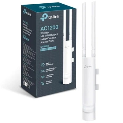 Image of TP Link AC1200 MU MIMO Wireless Gigabit Indoor/Outdoor Access Point, Waterproof, Ideal for Garden Wi Fi, 802.3af/Passive PoE, Easily Wall or Ceiling Mount, Free EAP Controller Software(EAP225 Outdoor)