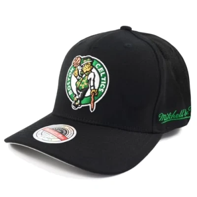 Image of Mitchell &amp; Ness NBA Snapback Cap Classic Red Curved Eazy Boston Celtics black, One Size