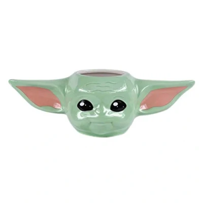 Image of Pyramid International Star Wars: The Mandalorian Ceramic Mug in Presentation Gift Box (Sculpted Grogu Design) 11oz Official Merchandise, Green