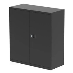 Image of Bisley E402A01 av1 001 1000x914x400mm Stationery Cupboard with 1 Shelf Black