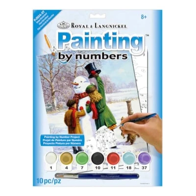 Image of Royal &amp; Langnickel 11 x 15 inch Winter Wonderland Pre Printed Paint by Number Painting Set