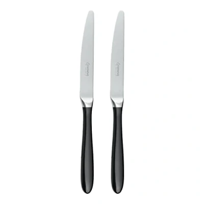 Image of Grunwerg Yin &amp; Yang Table Knives 2TAK650BK, 18/10 Stainless Steel, Set of 2, Black