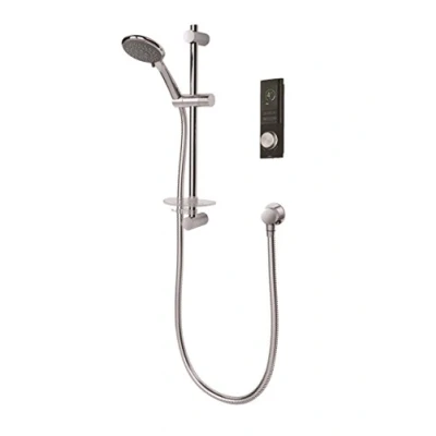 Image of Triton HOME Digital Mixer Shower Circular Single Outlet All in One Ceiling Pack with Riser Rail (Pumped)