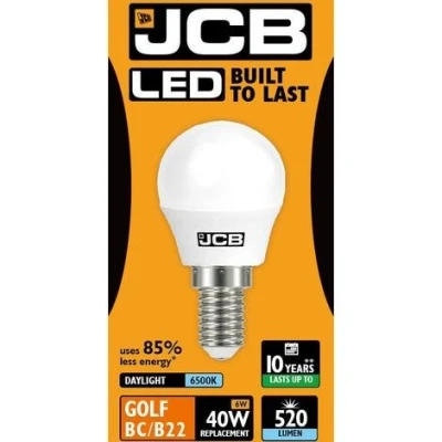 Image of 5 x 6W SES E14 Opal Golf Ball Bulbs 520 LM 6500 K Daylight (JCB S10972)