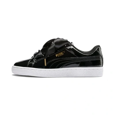 Image of Puma Women&#039;s Basket Heart Patent Wn&#039;s Trainers, Black Black, 3.5 UK