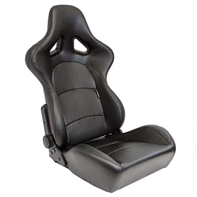 Image of Sport seat &#039;BS2&#039; Black Synthetic leather Dual side reclinable fibreglass back rest incl. slides