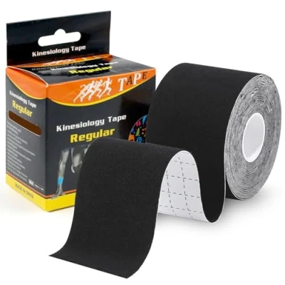 Image of Kinesiology Tape 5m Roll, Support Muscle Tape, Elastic Therapeutic Sports Waterproof Physio Body for Exercise, Pain Relief (Black)