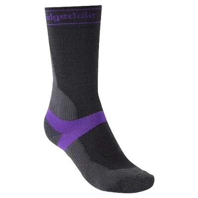 Image of Bridgedale MTB Mid Season Weight T2 Merino Sport Ladies Boot Length Mountain Bike Socks Charcoal, Medium