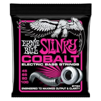 Image of Ernie Ball P02734 Super Slinky Cobalt Electric Bass Strings 45 100 Gauge