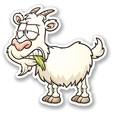 Image of 2 x Horned Goat Vinyl Sticker Bike Laptop Car Helmet Funny Joke #4355 (10cm 10cm)