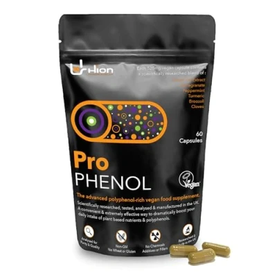 Image of Hion Pro Phenol 60 Capsules 1 Month Supply The #1 Polyphenol Rich, 100% Vegan Food Supplement Compare Ingredients!!