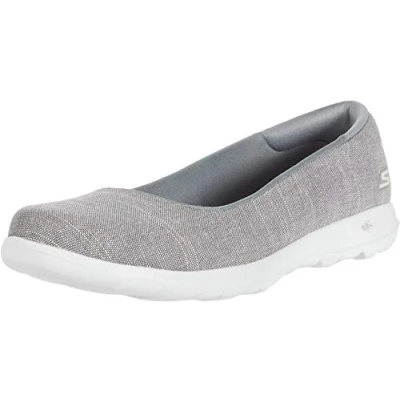 Image of Skechers Go Walk Lite Slip On Trainers Womens Casual Shoes Grey 6