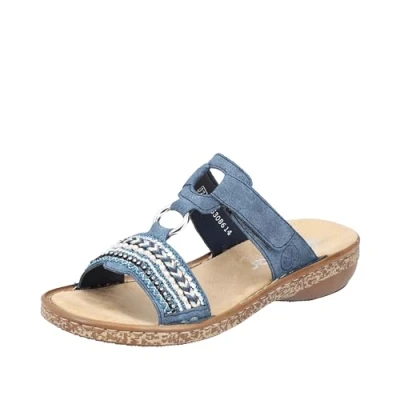 Image of Rieker Women&#039;s Frühjahr/Sommer 628m6 Mules, Blue, 8 UK