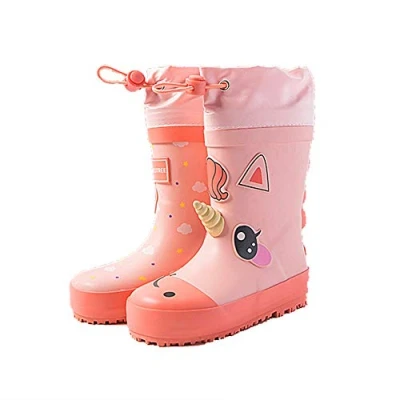 Image of Childrens Wellies Cute 3D Dinosaur Unicorn Toddler Kids Boys Girls Waterproof School Wellington Boots Rain Shoes