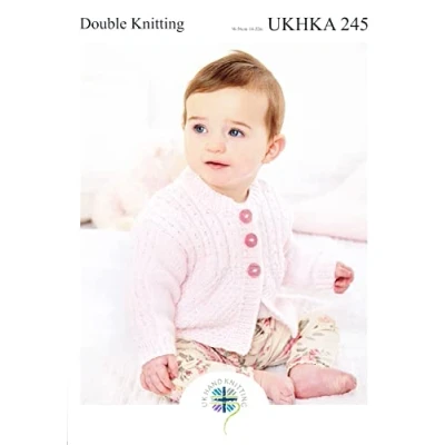 Image of Double Knit Knitting Pattern for Baby Cardigan Jacket &amp; Blanket (UKHKA 245)