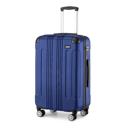 Image of Kono 24 Inch Medium Hard Shell Luggage Lightweight ABS 4 Wheels Spinner Business Trip Trolley Case Suitcase (Navy)