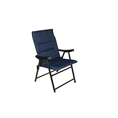 Image of Hyfive Folding Deck Dining Chair For Outdoor Garden Camping With Luxury Padding Navy