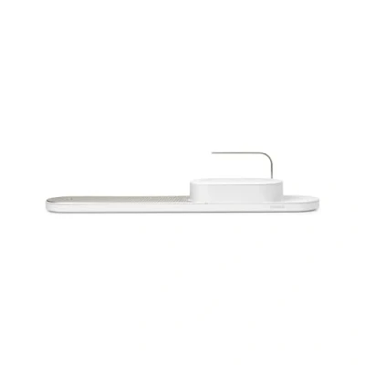 Image of Brabantia SinkStyle Organiser and Drying Tray with Drip Removable Stainless Steel Plate Sleek Kitchen Storage Solution Mineral Fresh White