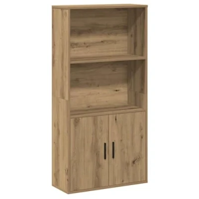 Image of vidaXL Bookcase Artisan Oak Engineered Wood Bookshelf 60x24x120 cm for Living Room/Office