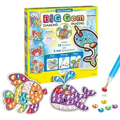 Image of Creativity for Kids Big Gem Art Kit Create Your Own Under The Sea Friends Diamond Arts and Crafts Kids, Stickers Suncatchers Sticker Kid