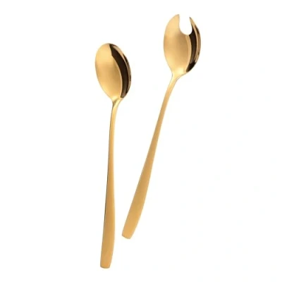 Image of GRÄWE Salad Servers 2 Piece Stainless Steel Gold