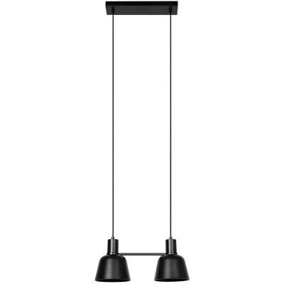 Image of Lucande Servan hanging light, black, 2 bulb