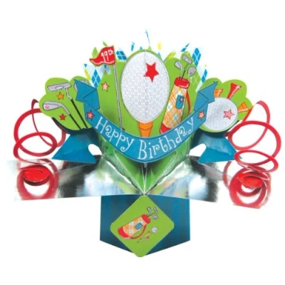 Image of Second Nature Golf Birthday Pop Up Greeting Card POP073