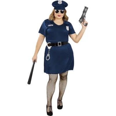 Image of Funidelia Police Costume for woman officer Agent FBI Professions adults accessory fancy dress &amp; props Halloween carnival parties Size XS Blue